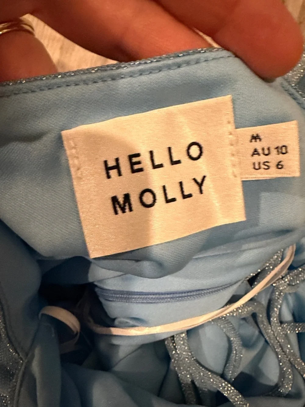 Hello Molly Sparkle Mini Dress in Light Blue - Picture 3 of 3